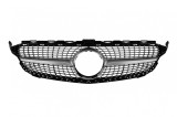 Grila diamant cu crom/silver potrivita pentru Mercedes C-class W205 sedan, S205 estate, C205 coupe 2014-2018 fara orificiu pentru camera Performance A