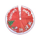 Covoras decorativ pentru Craciun, diametru 90 cm, poliester, multicolor