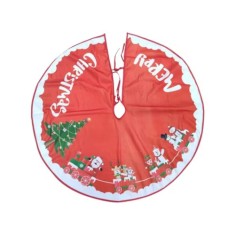 Covoras decorativ pentru Craciun, diametru 90 cm, poliester, multicolor