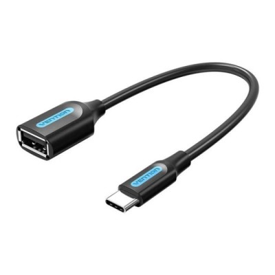 Adaptor cu Functia OTG, Type-C la USB 2.0, U-Disk Reader, Stable Connection, 0.15m - Vention (CCSBB) - Black foto