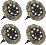 Cumpara ieftin Set 4 lampi solare cu aspect de piatra cu 8 LED-uri si senzor de lumina