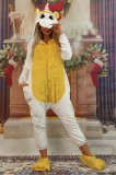 PJS202-29 Set pijama kigurumi model unicorn si papuci de casa pufosi