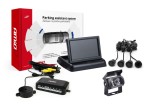 Set senzori de parcare AMiO TFT02 4,3 inch cu camera mers inapoi HD-501-IR, 4 senzori spate negri Gold, afisaj si asistent parcare auto
