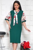 Rochie cu Esarfa Elesabeta Verde - 50Marimea