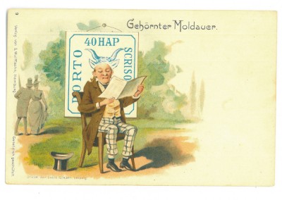 3831 - MOLDOVA, stamp Cap de Bour 40 Parale, Litho - old postcard - unused foto