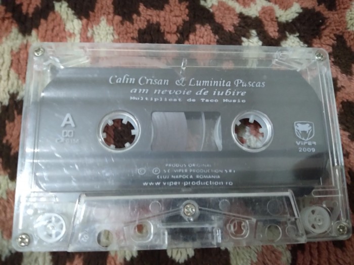 CASETA AUDIO CALIN CRISAN /LUMINITA PUSCAS RARA!!!!ORIGINALA FARA CARCASA