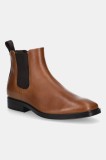 Ecco ghete chelsea de piele Metro Milan Chelsea culoarea maro, 523384-01644