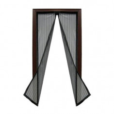 Plasa cu magnet pentru usa impotriva tantarilor si mustelor, Verk Group, poliester, neagra, 210x100 cm GartenVIP DiyLine