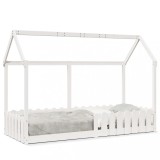 VidaXL Cadru pat tip casă pentru copii alb 80x200 cm lemn masiv de pin