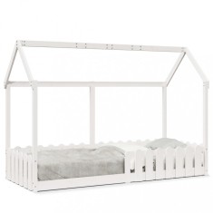 vidaXL Cadru pat tip casă pentru copii alb 80x200 cm lemn masiv de pin