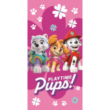 Prosop de plaja Paw Patrol Playtime, Roz, 70x140 cm, 100% Bumbac