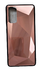 Husa silicon si acril cu textura diamant Samsung Galaxy S20 , Maro foto