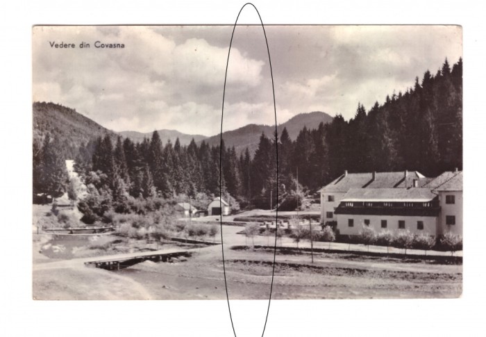 CP Vedere din Covasna, RPR, circulata 1963, cu pliu transversal