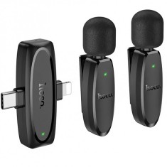 Lavaliera HOCO L15, USB-C / Lightning, Set 2 bucati, Neagra
