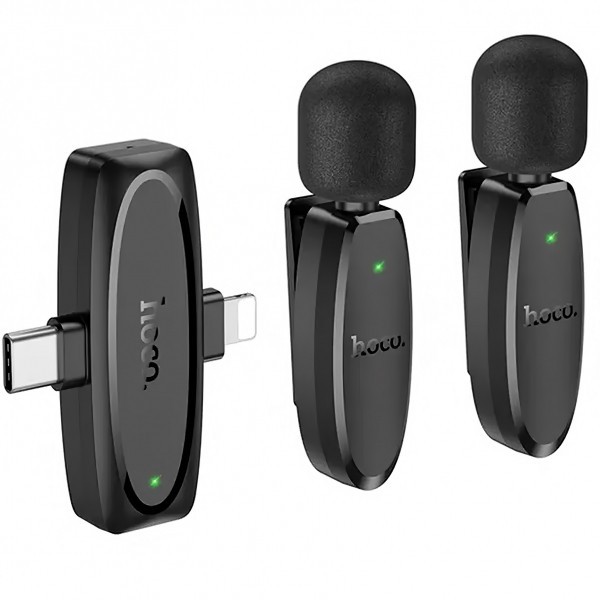Lavaliera HOCO L15, USB-C / Lightning, Set 2 bucati, Neagra