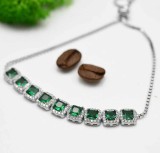 Bratara Din Argint Cu Elemente Zirconii Verde- ARG393K, Argintboutique