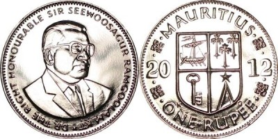 Mauritius 2012 - 1 rupee UNC foto