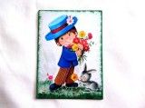 Tablou pe panza cu baietelul cu flori 36312