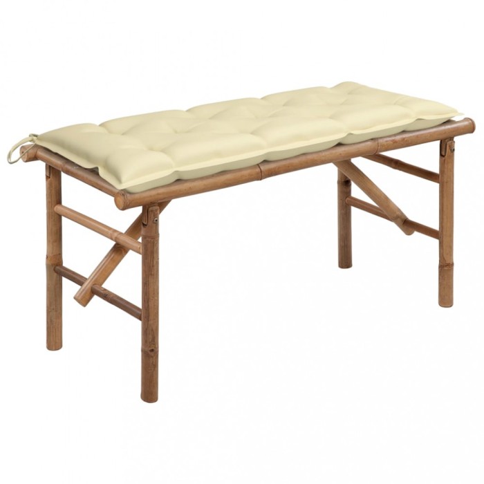 vidaXL Bancă de grădină pliabilă cu pernă, 118 cm, bambus 3063866