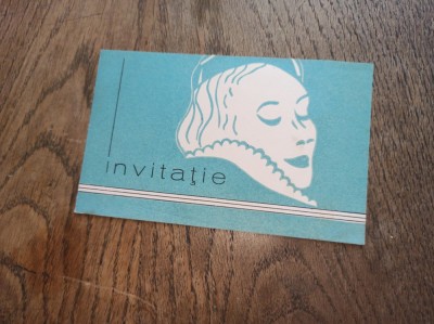 INVITATIE GALERIILE LAFAYETTE, CONFERINTA MARIA CANTACUZINO, CCA 1930 foto