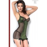 Set Babydoll si Bikini, verde, Leopard, Chilirose