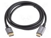 Cablu DisplayPort la HDMI LANBERG 1,8m 4K UHD negru PVC