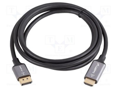 Cablu DisplayPort la HDMI LANBERG 1,8m 4K UHD negru PVC foto