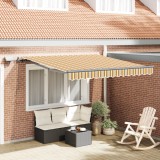 vidaXL Marchiză manuală retractabilă cu dungi multicolore LED 300x250 cm