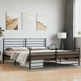 vidaXL Cadru pat fără saltea, tăblie de picioare negru 180x200cm metal 352341