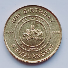 Swaziland 5 Emalangeni 2008 UNC - Mswati III (Birthday) - km 55 - A028