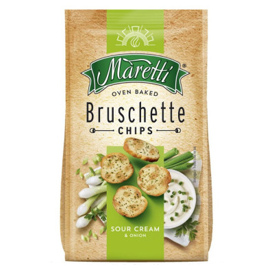 Bruschette Maretti cu Aroma de Smantana si Ceapa, 70 g, Bruschette Italienesti, Bruschette Smantana, Bruschette cu Ceapa, Bruschette Smantana si Ceapa foto