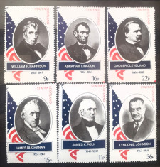 STAFFA SCOTLAND PERSONALITATI PRESEDINTI AMERICANI 6v. MNH foto