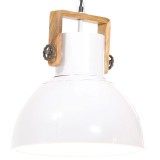 VidaXL Lampă suspendată industrială, 25 W, alb, 40 cm, E27, rotund