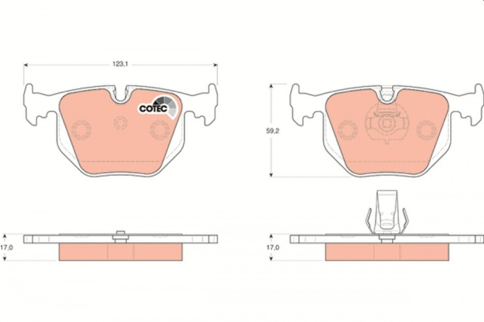 TRW GDB1530 COTEC set placute frana,frana disc