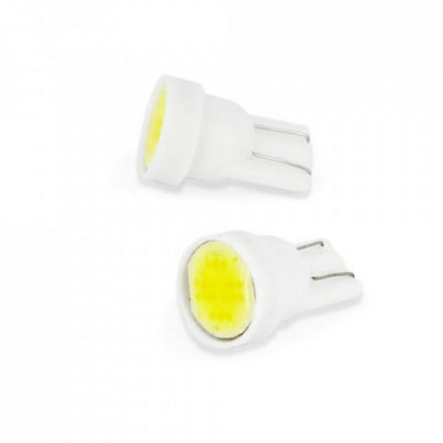 Bec LED Pozitie 12V 1W COB 18 chipuri T10 5W5 90lm 2buc set Carguard foto