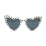 Ochelari decorativi, flippy, model bride to be, cu perle si diamante, pentru nunta, din pc, 15.3 x 5.7 x 14.5 cm, alb