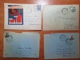 Lot 13 - 4 plicuri circulate prin posta -in toate sunt si scrisori-anii &#039;50 -&#039;60