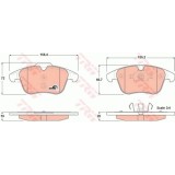 Placute frana Ford Galaxy, 2006-2015, Mondeo 4, 2007-2015, S-Max, 2006-2014, Land Rover Freelander 2, 2006-2014, Volvo S60 2, 2010-, S80 2, TRW