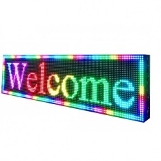 Panou Afisaj Firma Luminoasa Exterior cu LEDuri RGB 100x40cm foto