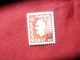 Timbru Norvegia 1950 Rege Haakon supratipar valoare noua, Nestampilat