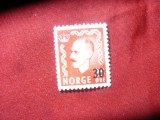 Timbru Norvegia 1950 Rege Haakon supratipar valoare noua, Nestampilat