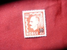 Timbru Norvegia 1950 Rege Haakon supratipar valoare noua