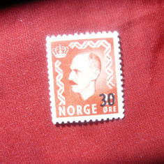 Timbru Norvegia 1950 Rege Haakon supratipar valoare noua
