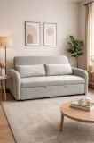 Canapea Sunny 2 Locuri Extensibila 170x90x90 cm Tapiterie Catifea Velvet Gri Deschis (cod:25092)