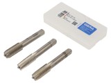 Tarod de filetare M12, 1,75, 75mm, suport pătrat - set 3 buc
