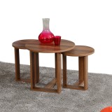Cumpara ieftin Set 3 Masute Auxiliare Mira - Walnut
