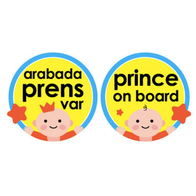 Semn luneta Baby/Prince/Princess on board cu ventuza (Culoare: Bleu) foto