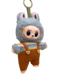 Figurina Labubu The Monsters Grey Orange Bear Sweet breloc vinyl &amp; plus