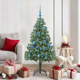 vidaXL Brad de Crăciun cu 150 LED cu suport Verde 150 cm PVC 3396374