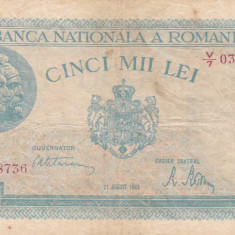 BANCNOTA 5000 LEI 1945